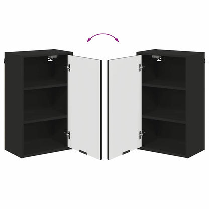 Badezimmermöbel Set mit Schubladen Schwarz Spanplatte, Metall