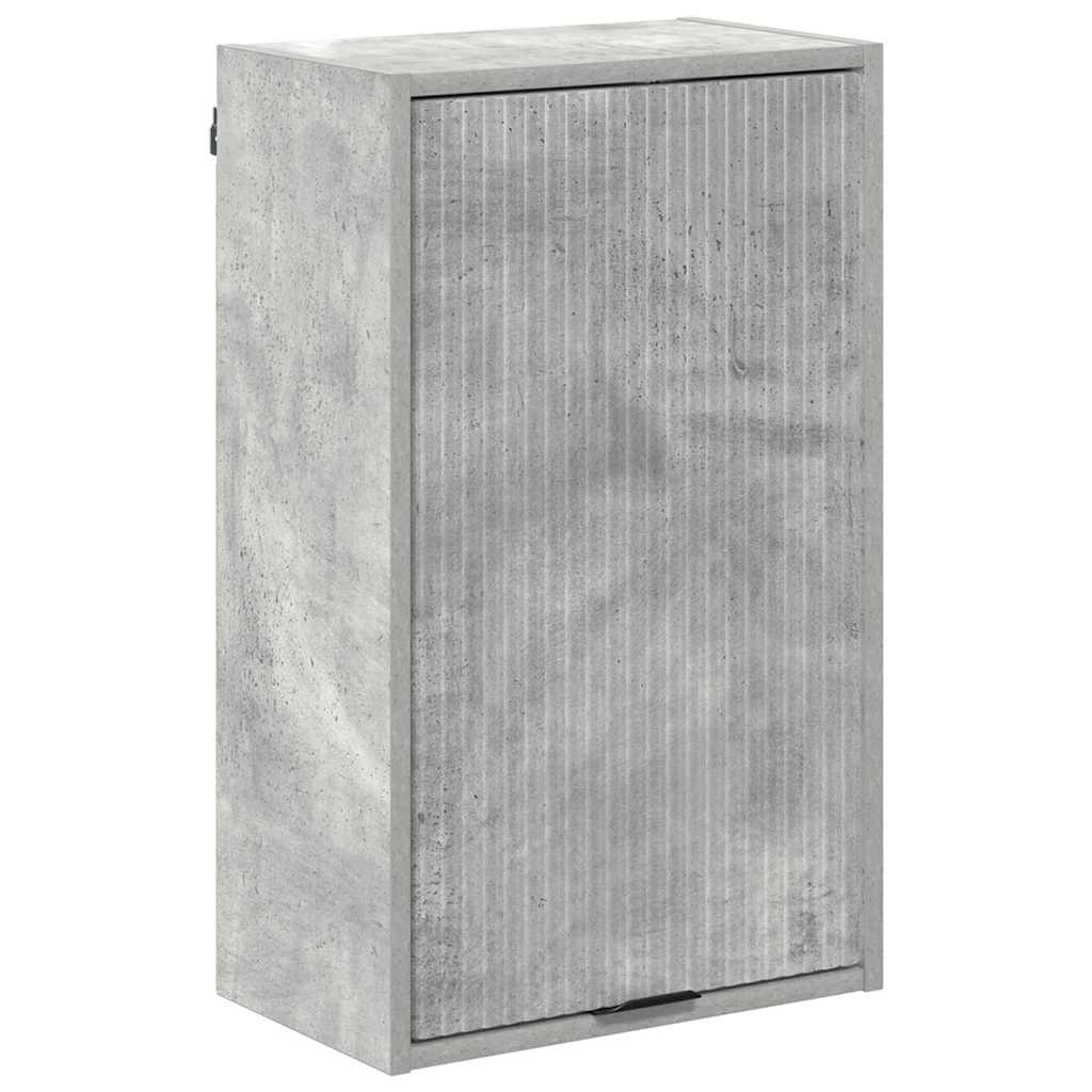 Badezimmermöbel Set Wandmontiert Beton Grau Spanplatte, Metall