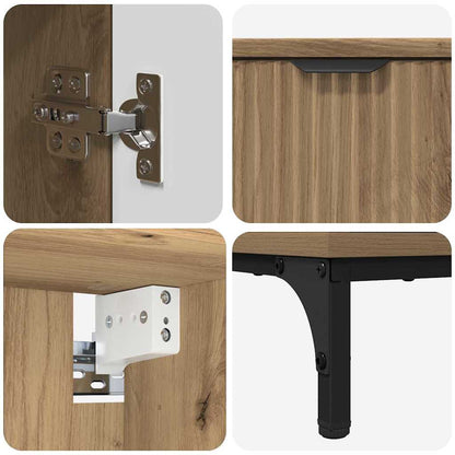 Badezimmermöbel Set mit Tür Artisan-Eiche Spanplatte, Metall