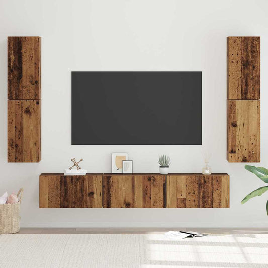 TV-Möbel-Set 7 pcs Altholz 60 x 30 x 30 cm Holzwerkstoff