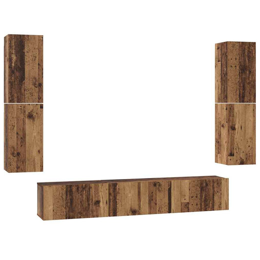 TV-Möbel-Set 7 pcs Altholz 60 x 30 x 30 cm Holzwerkstoff