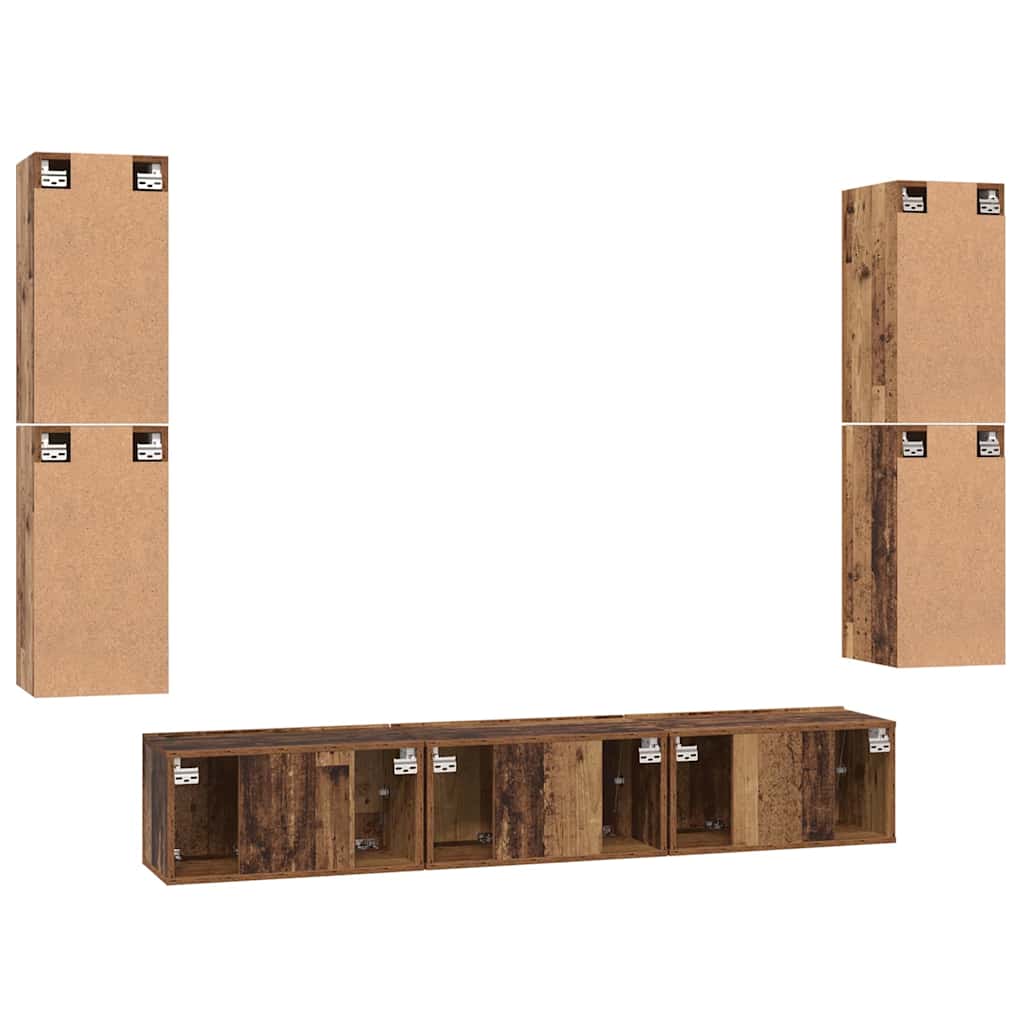 TV-Möbel-Set 7 pcs Altholz 60 x 30 x 30 cm Holzwerkstoff