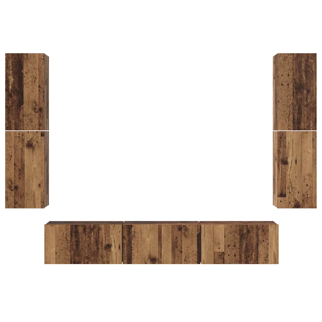 TV-Möbel-Set 7 pcs Altholz 60 x 30 x 30 cm Holzwerkstoff
