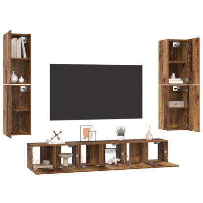 TV-Möbel-Set 7 pcs Altholz 60 x 30 x 30 cm Holzwerkstoff