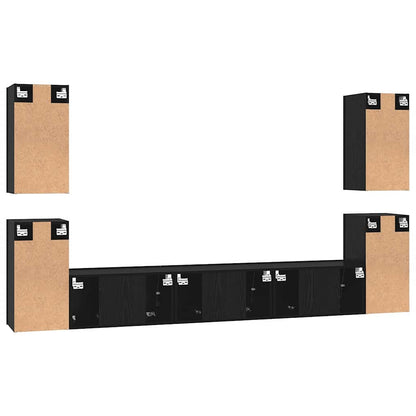 TV-Möbel-Set 7 pcs Schwarze Eiche 60 x 30 x 30 cm Holzwerkstoff