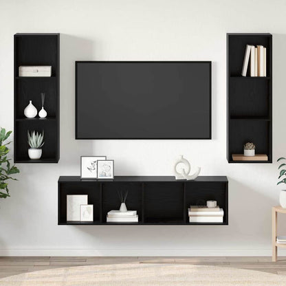 TV-Schrank Set 3 pcs Schwarze Eiche 37 x 37 x 142,5 cm