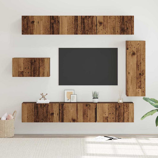 TV-Möbel-Set 8 pcs Altholz 30,5 x 30 x 90 cm Holzwerkstoff