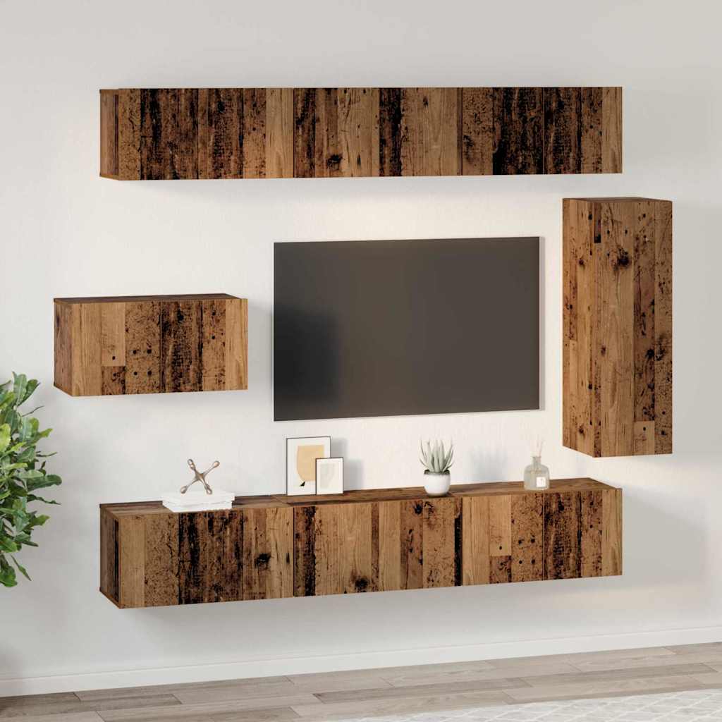 TV-Möbel-Set 8 pcs Altholz 30,5 x 30 x 90 cm Holzwerkstoff