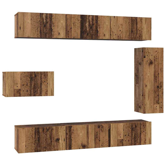 TV-Möbel-Set 8 pcs Altholz 30,5 x 30 x 90 cm Holzwerkstoff