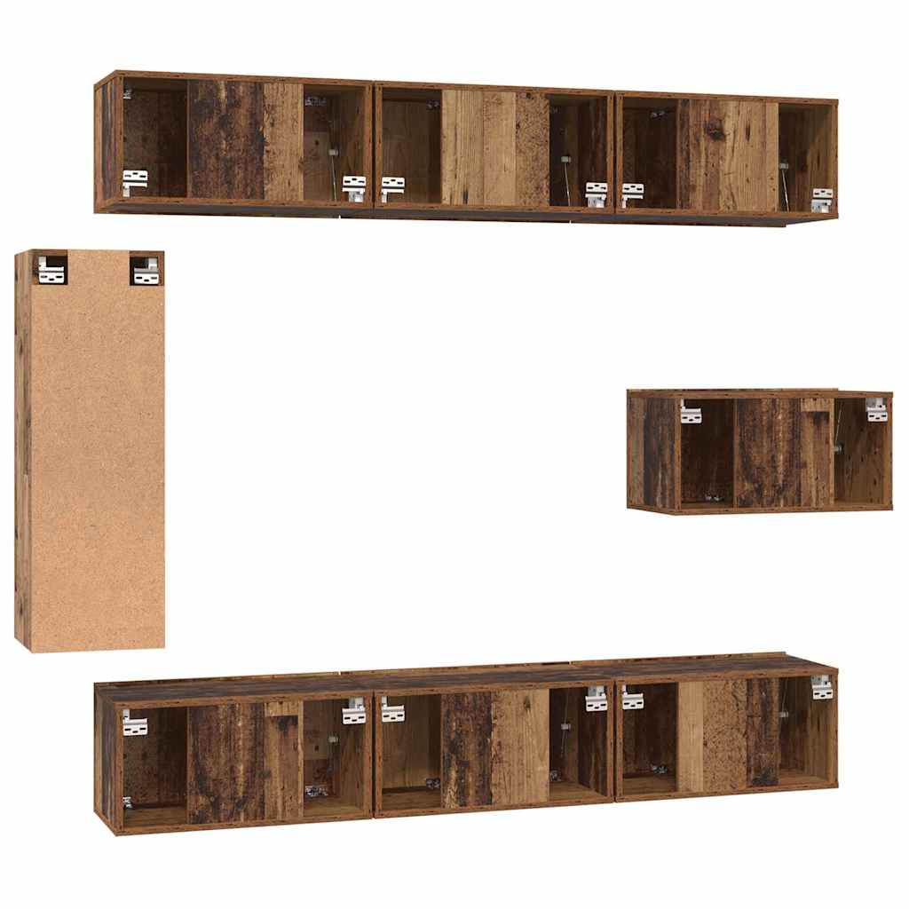 TV-Möbel-Set 8 pcs Altholz 30,5 x 30 x 90 cm Holzwerkstoff