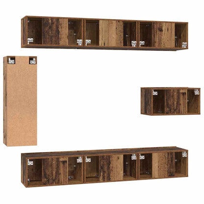 TV-Möbel-Set 8 pcs Altholz 30,5 x 30 x 90 cm Holzwerkstoff