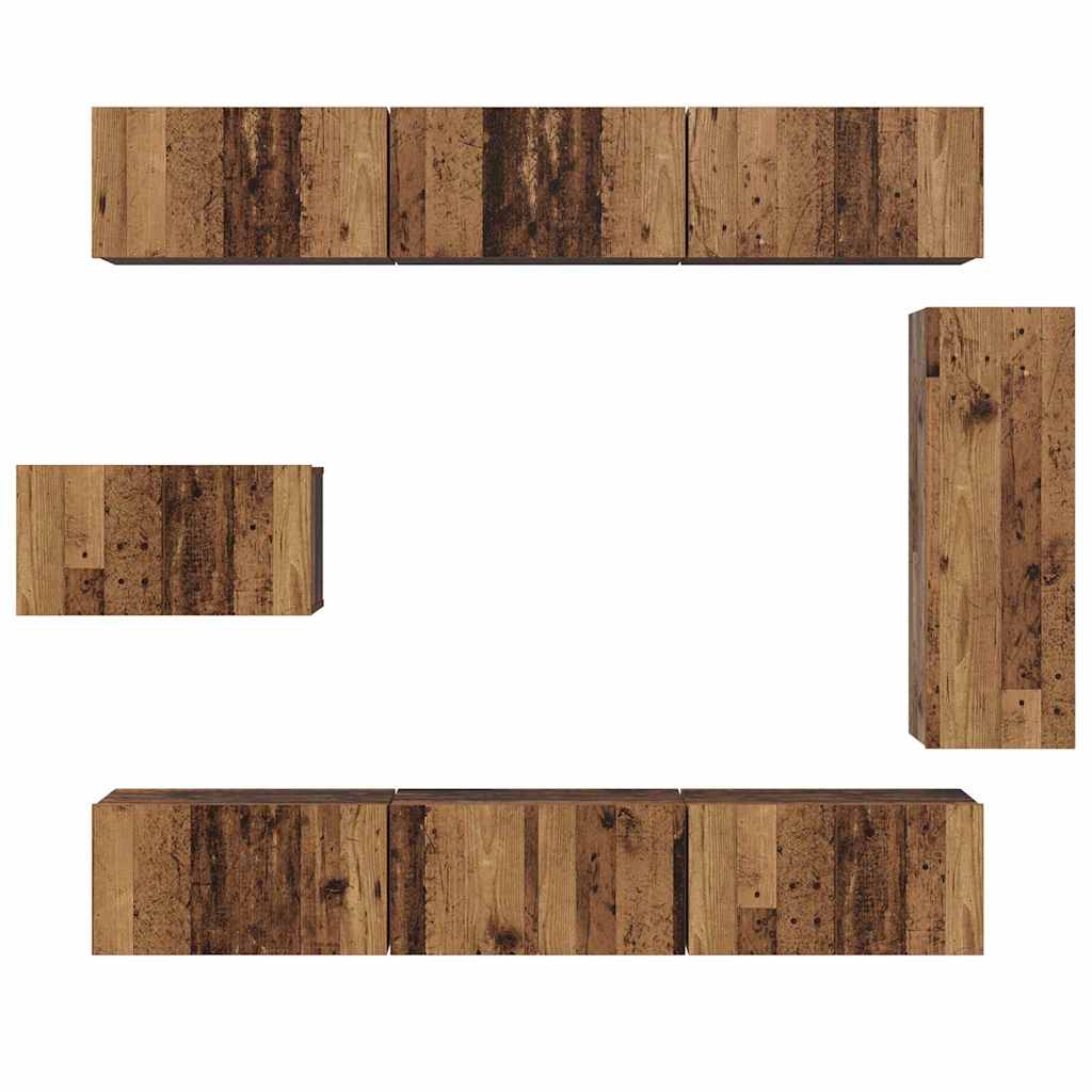 TV-Möbel-Set 8 pcs Altholz 30,5 x 30 x 90 cm Holzwerkstoff