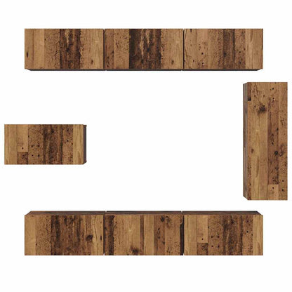 TV-Möbel-Set 8 pcs Altholz 30,5 x 30 x 90 cm Holzwerkstoff