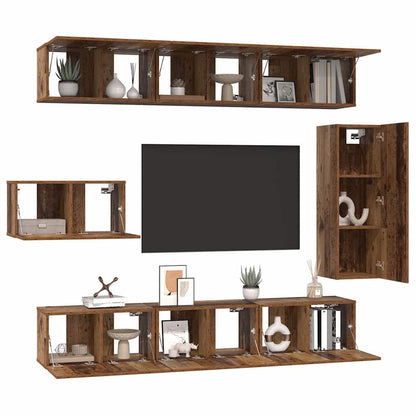 TV-Möbel-Set 8 pcs Altholz 30,5 x 30 x 90 cm Holzwerkstoff