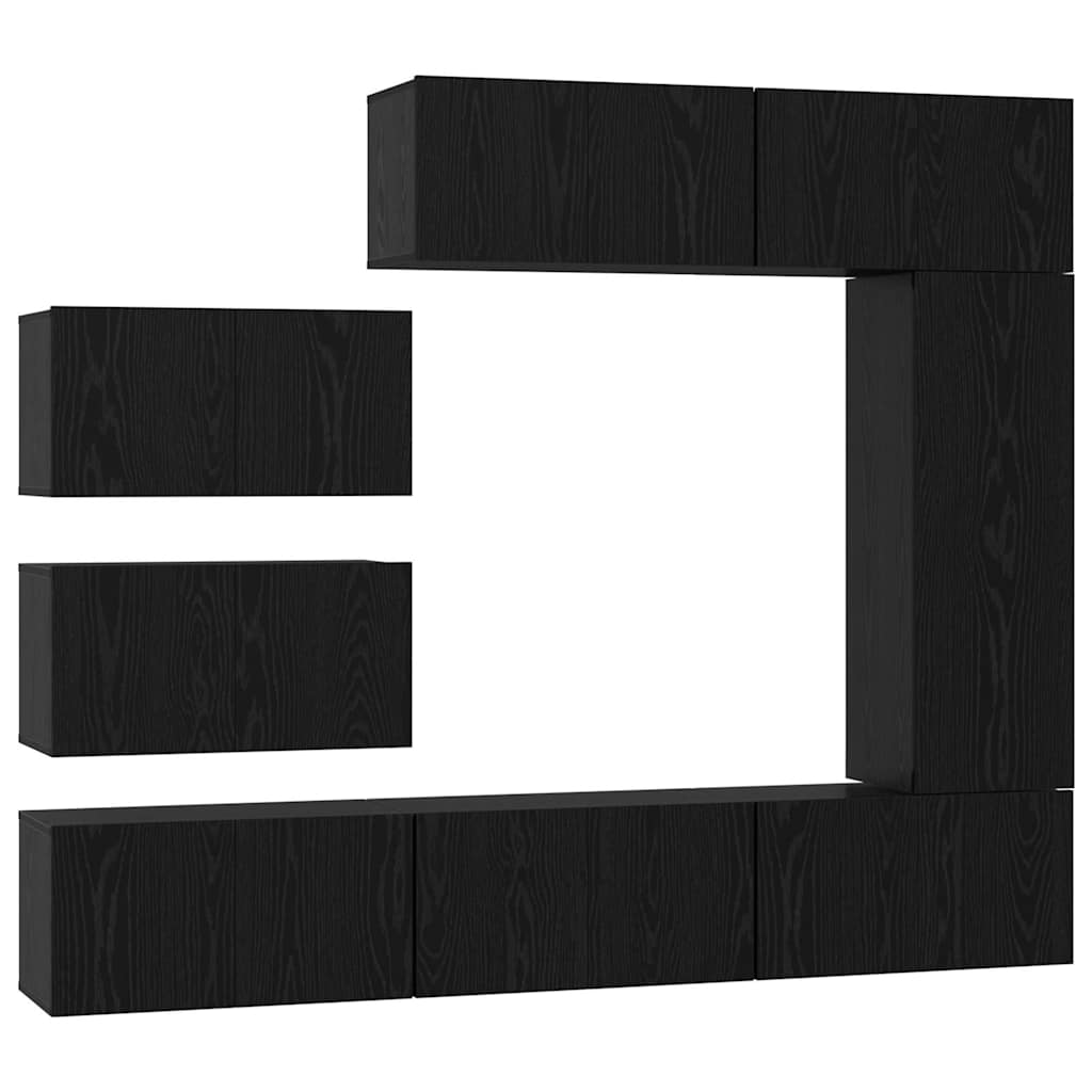 TV-Möbel-Set 8 pcs Schwarze Eiche 30,5 x 30 x 90 cm