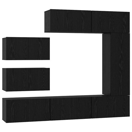 TV-Möbel-Set 8 pcs Schwarze Eiche 30,5 x 30 x 90 cm
