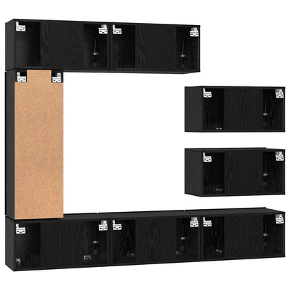 TV-Möbel-Set 8 pcs Schwarze Eiche 30,5 x 30 x 90 cm