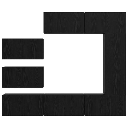 TV-Möbel-Set 8 pcs Schwarze Eiche 30,5 x 30 x 90 cm