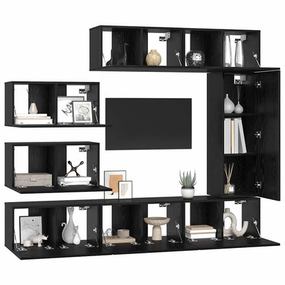 TV-Möbel-Set 8 pcs Schwarze Eiche 30,5 x 30 x 90 cm