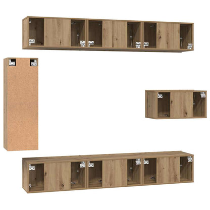 TV-Möbel-Set 8 pcs Eiche handwerklich 30,5 x 30 x 90 cm