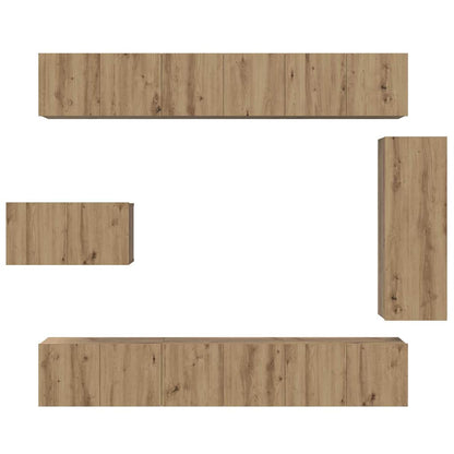 TV-Möbel-Set 8 pcs Eiche handwerklich 30,5 x 30 x 90 cm
