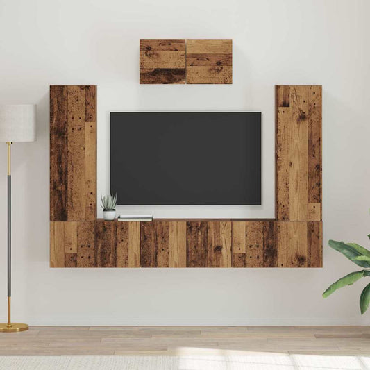TV-Möbel-Set 7 pcs Altholz 180 x 30 x 120 cm Holzwerkstoff