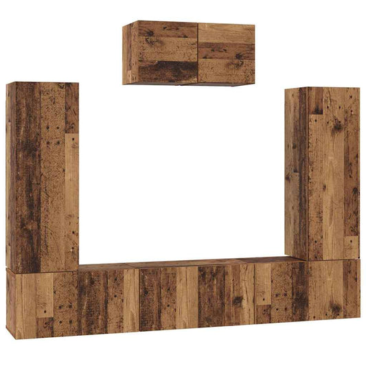 TV-Möbel-Set 7 pcs Altholz 180 x 30 x 120 cm Holzwerkstoff