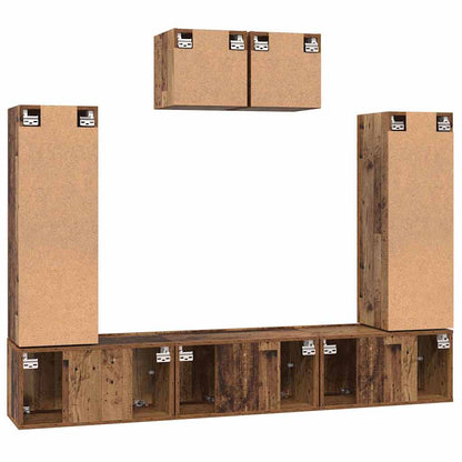 TV-Möbel-Set 7 pcs Altholz 180 x 30 x 120 cm Holzwerkstoff