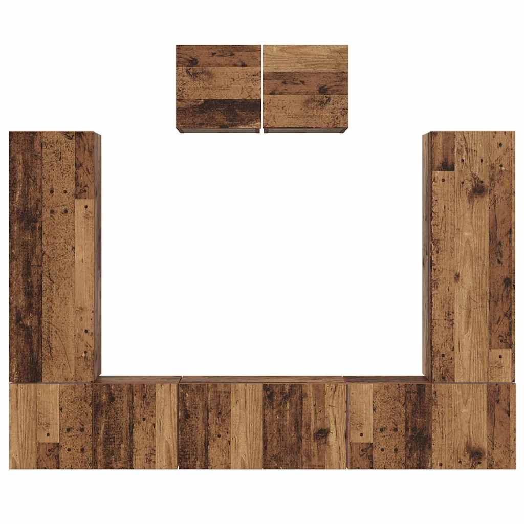 TV-Möbel-Set 7 pcs Altholz 180 x 30 x 120 cm Holzwerkstoff