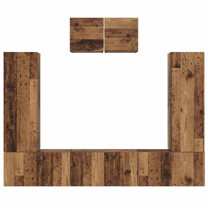 TV-Möbel-Set 7 pcs Altholz 180 x 30 x 120 cm Holzwerkstoff