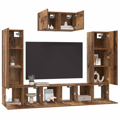 TV-Möbel-Set 7 pcs Altholz 180 x 30 x 120 cm Holzwerkstoff