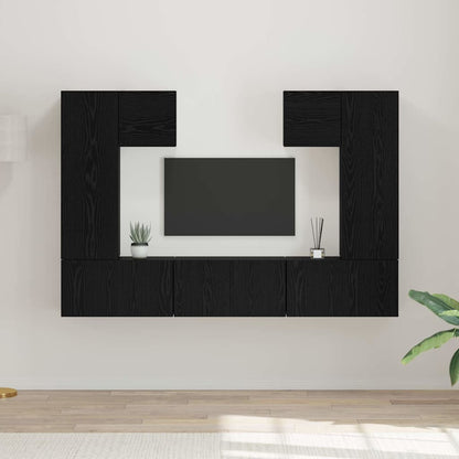 TV-Möbel-Set 7 pcs Schwarze Eiche 180 x 30 x 120 cm
