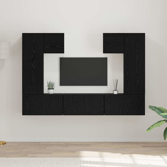TV-Möbel-Set 7 pcs Schwarze Eiche 180 x 30 x 120 cm