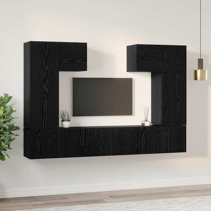 TV-Möbel-Set 7 pcs Schwarze Eiche 180 x 30 x 120 cm
