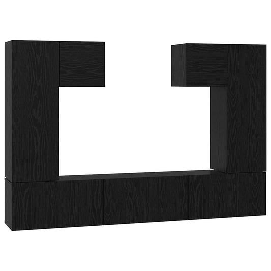 TV-Möbel-Set 7 pcs Schwarze Eiche 180 x 30 x 120 cm