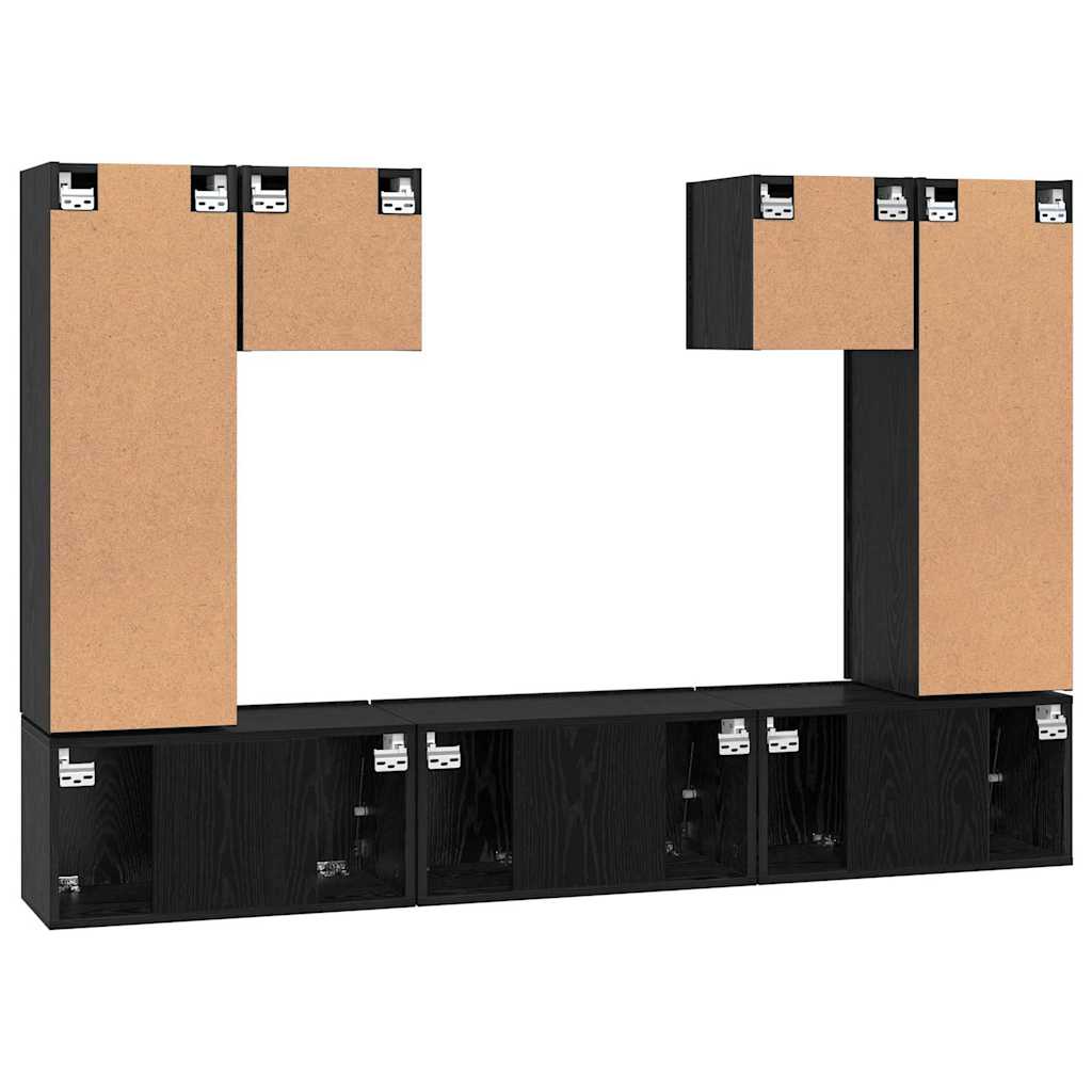 TV-Möbel-Set 7 pcs Schwarze Eiche 180 x 30 x 120 cm