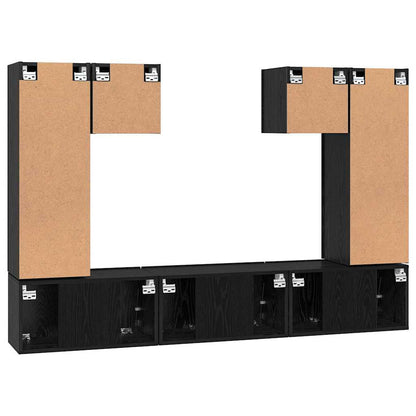 TV-Möbel-Set 7 pcs Schwarze Eiche 180 x 30 x 120 cm