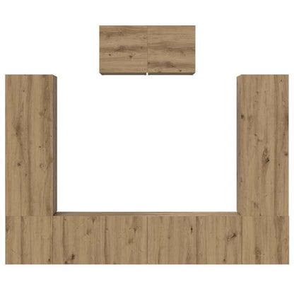 TV-Möbel-Set 7 pcs Eiche handwerklich 180 x 30 x 120 cm