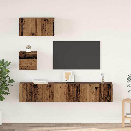 Wand TV Schrank 4 pcs Altholz 80 x 30 x 30,5 cm Holzwerkstoff