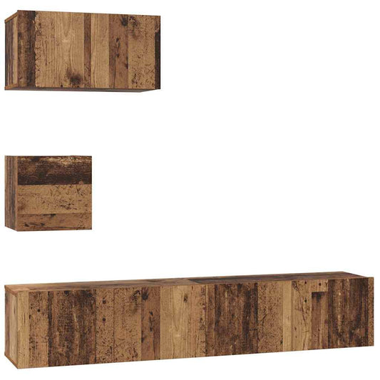 Wand TV Schrank 4 pcs Altholz 80 x 30 x 30,5 cm Holzwerkstoff