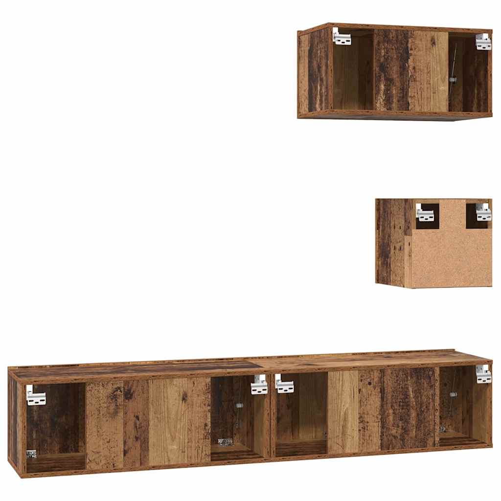 Wand TV Schrank 4 pcs Altholz 80 x 30 x 30,5 cm Holzwerkstoff