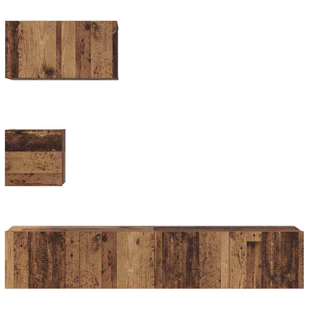 Wand TV Schrank 4 pcs Altholz 80 x 30 x 30,5 cm Holzwerkstoff