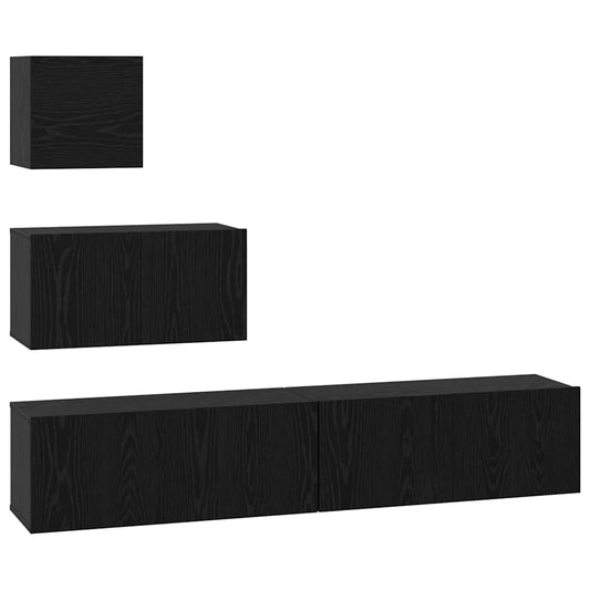 Wand TV Schrank 4 pcs Schwarze Eiche 80 x 30 x 30,5 cm