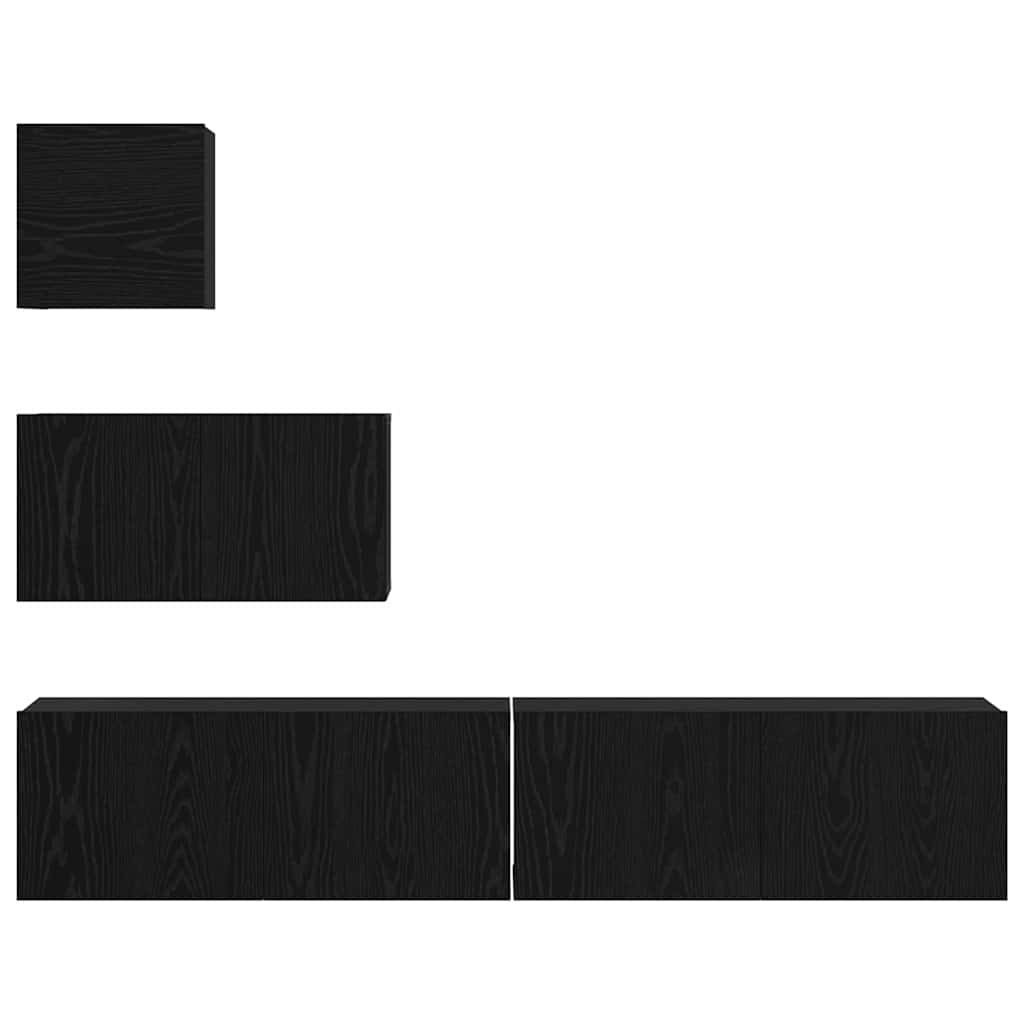 Wand TV Schrank 4 pcs Schwarze Eiche 80 x 30 x 30,5 cm