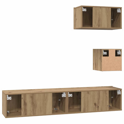 TV-Schrank Set 4 pcs Eiche handwerklich 80 x 30 x 30 cm