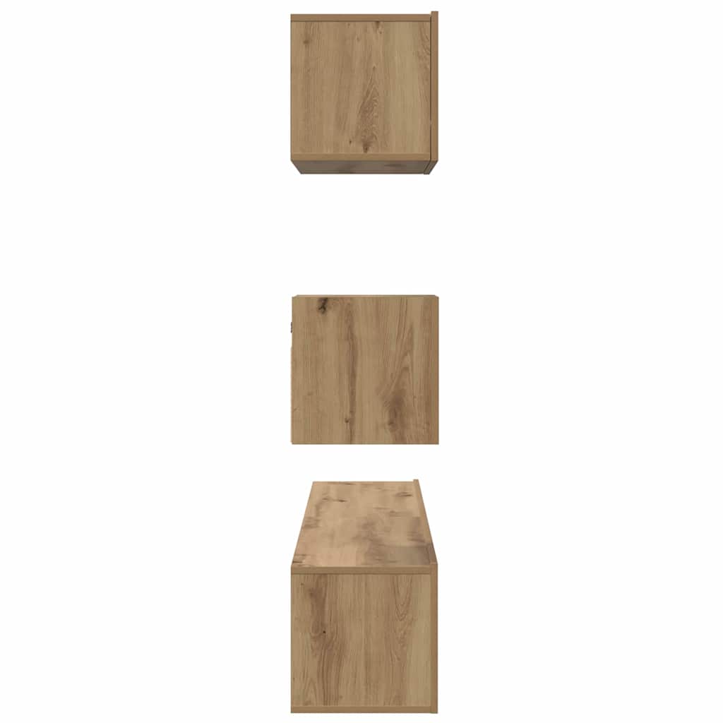 TV-Schrank Set 4 pcs Eiche handwerklich 80 x 30 x 30 cm