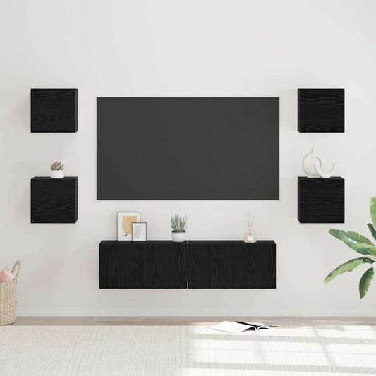 TV-Möbel-Set 6 pcs Schwarze Eiche Mittel 120 x 30 x 30 cm
