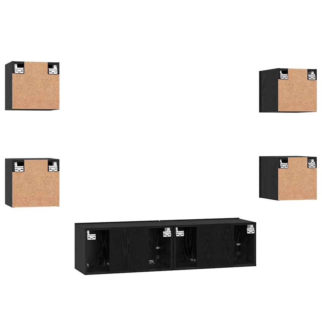 TV-Möbel-Set 6 pcs Schwarze Eiche Mittel 120 x 30 x 30 cm