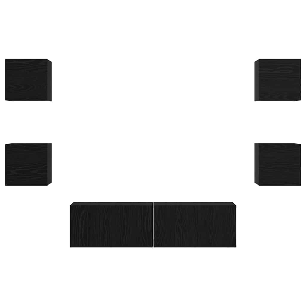 TV-Möbel-Set 6 pcs Schwarze Eiche Mittel 120 x 30 x 30 cm