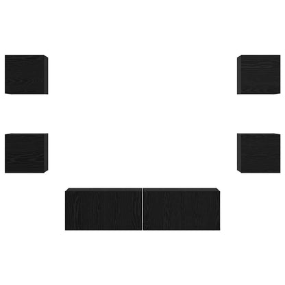 TV-Möbel-Set 6 pcs Schwarze Eiche Mittel 120 x 30 x 30 cm